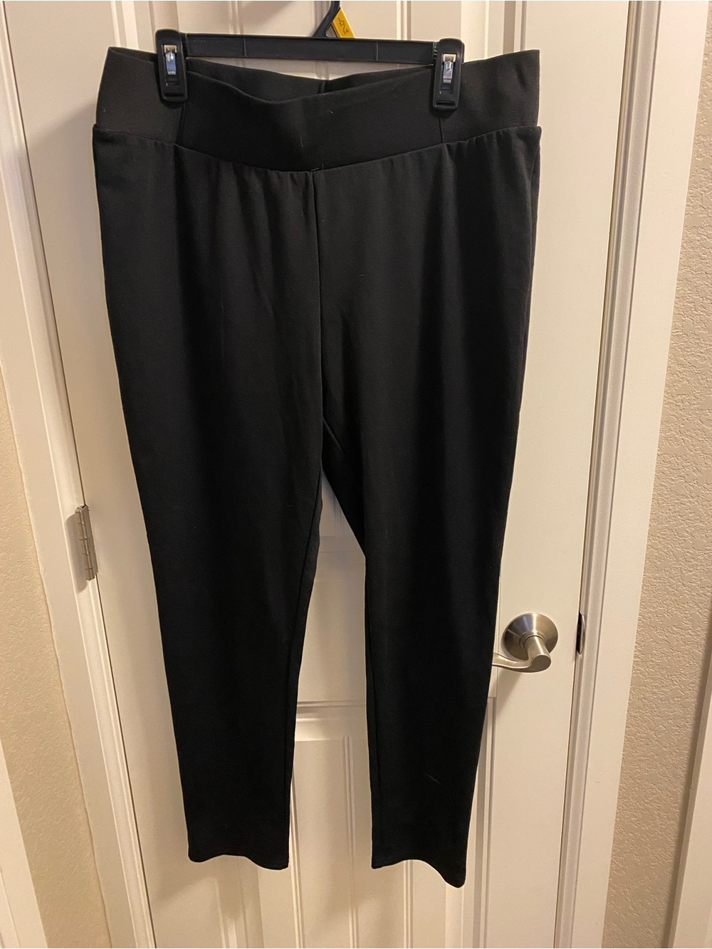 Apt 9 XL Pants Black Pull On Stretch Skinny Dress Slacks No Pockets Elastic Wais